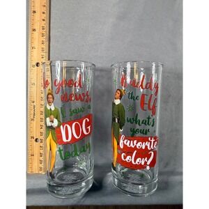 Elf Movie Buddy the Elf Highball Glass Set 2pc 10oz Silver Buffalo Christmas